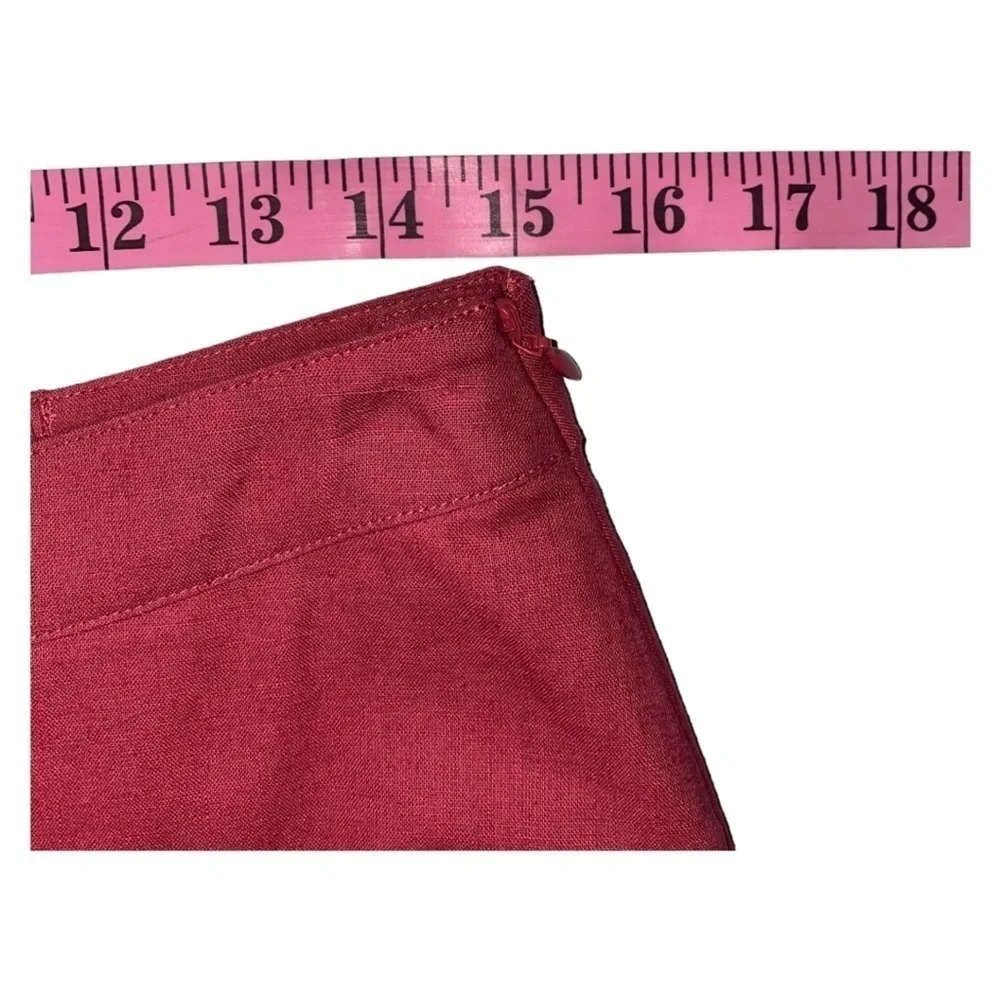 Soft Surroundings Salmon/Pink Skirt petite small Asymmetrical Pleat Zip‎ Front